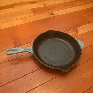 Le Creuset Blue/turquoise enameled Cast Iron Skillet
